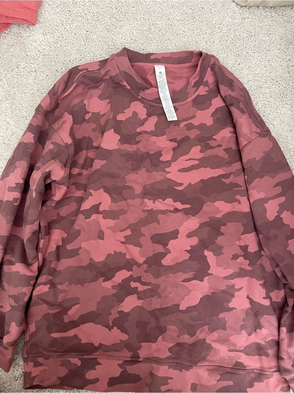 lululemon athletica Rose and Dusty Rose Camo Crewneck